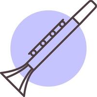 clarinete linha forma cores ícone vetor