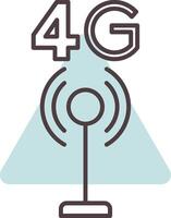 4g linha forma cores ícone vetor