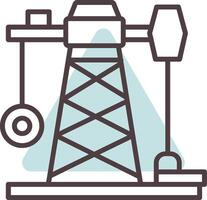 óleo mineração linha forma cores ícone vetor