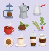 conjunto de símbolos de café vetor