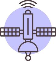 satélite linha forma cores ícone vetor