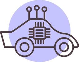 Autônomo carro linha forma cores ícone vetor