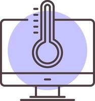 temperatura linha forma cores ícone vetor