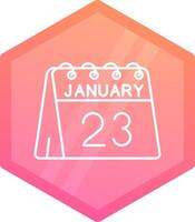 23º do janeiro gradiente polígono ícone vetor