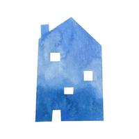 aquarela casa clip art ilustração cidade arquitetura edifício estilo escandinavo simples vetor