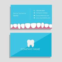 cartão de visita azul claro com design de gengiva e dentes vetor