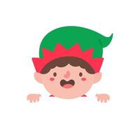 personagem de duende para decorar cartões de Natal. vetor