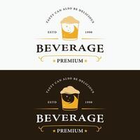 vintage fresco frio refrigerante beber logotipo Projeto. logotipo para rótulos, negócios, bares e empresas. vetor