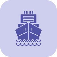 logística navio glifo trítono ícone vetor
