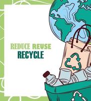 reduzir, reutilizar, reciclar vetor