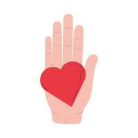 mão mostrando o coração vetor
