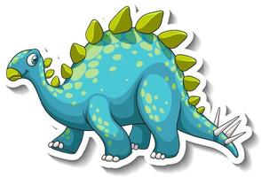 Adesivo de personagem de desenho animado de dinossauro estegossauro vetor