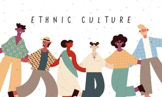 cultura étnica desenhos animados de pessoas vetor