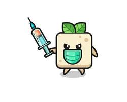 ilustração do tofu para combater o vírus vetor