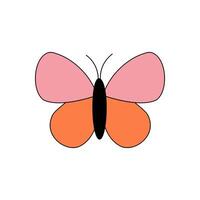 vetor clipart borboleta dentro retro estilo. estoque isolado imagem em uma branco fundo. perfeito para cartões, logotipo, decorações, Primavera e verão projetos.