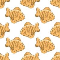 padronizar do japonês sobremesa taiyaki. Comida sobremesa preenchidas com doce azuki feijões colar. desenho animado vetor ilustração. isolado em branco fundo.