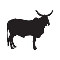 vetor vaca silhueta ícone ilustração isolado