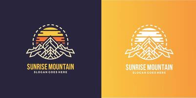 montanha nascer do sol logotipo , natureza logotipo livre vetor e livre SVG