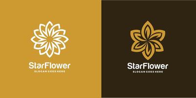 Estrela flor logotipo desenhos vetor ilustração modelo pró vetor logotipo projeto, moderno logotipo