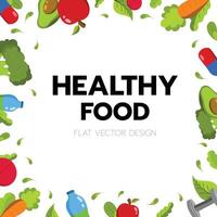 rótulo cartão borda Comida ícones apresentando legumes gostar cenoura, tomate, beringela, brócolis, e fruta vetor ilustração para uma saudável