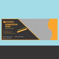 design de modelo de banner da web de admissão escolar vetor