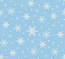 padrão de vetor sem costura inverno simples com flocos de neve sobre fundo azul.