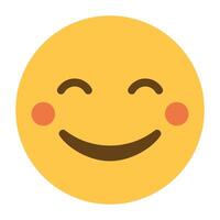 tímido sorridente face emoji ícone vetor