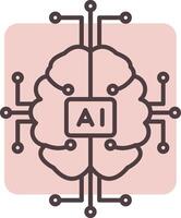 artificial inteligência linha forma cores ícone vetor