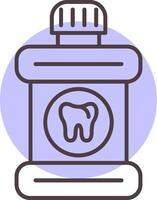 enxaguatório bucal linha forma cores ícone vetor