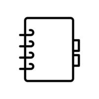 vetor Preto linha ícone a endereço livro isolado em branco fundo