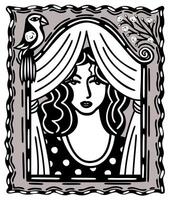 mulher olhando em janela. brasileiro nordeste xilogravura ilustração. cordel estilo vetor