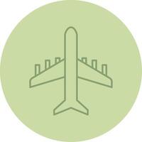 avião linha círculo multicolorido ícone vetor