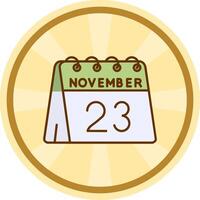 23º do novembro quadrinho círculo ícone vetor
