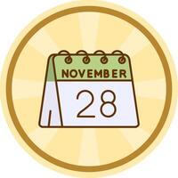 28º do novembro quadrinho círculo ícone vetor
