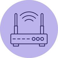 Wi-fi roteador linha círculo multicolorido ícone vetor