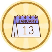 13º do janeiro quadrinho círculo ícone vetor