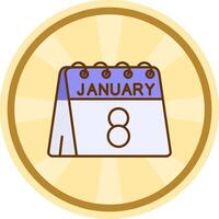 8ª do janeiro quadrinho círculo ícone vetor