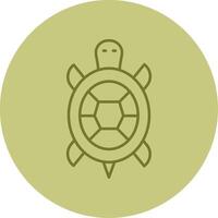 tartaruga linha círculo multicolorido ícone vetor