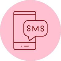 SMS linha círculo multicolorido ícone vetor