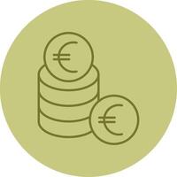 euro linha círculo multicolorido ícone vetor