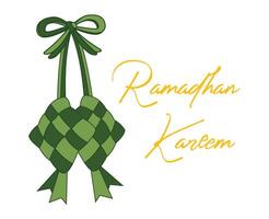 Ramadhan kareem islâmico bandeira Projeto cumprimento cartão vetor