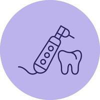 dental broca linha círculo multicolorido ícone vetor