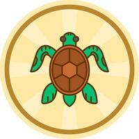 tartaruga quadrinho círculo ícone vetor