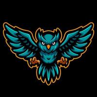 vôo coruja logotipo mascote vetor