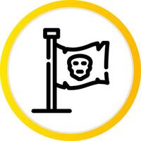 design de ícone criativo de bandeira de piratas vetor