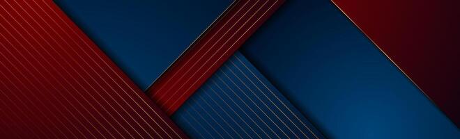 Sombrio azul, vermelho e dourado abstrato tecnologia geométrico fundo vetor