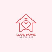 amor casa logotipo vetor para imobiliária o negócio