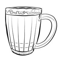 desenhado à mão desenhando do uma Cerveja vidro vetor