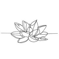 contínuo linha desenhando lótus flor ilustração vetor