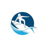 surfar com água onda logotipo vetor modelo, ilustração símbolo